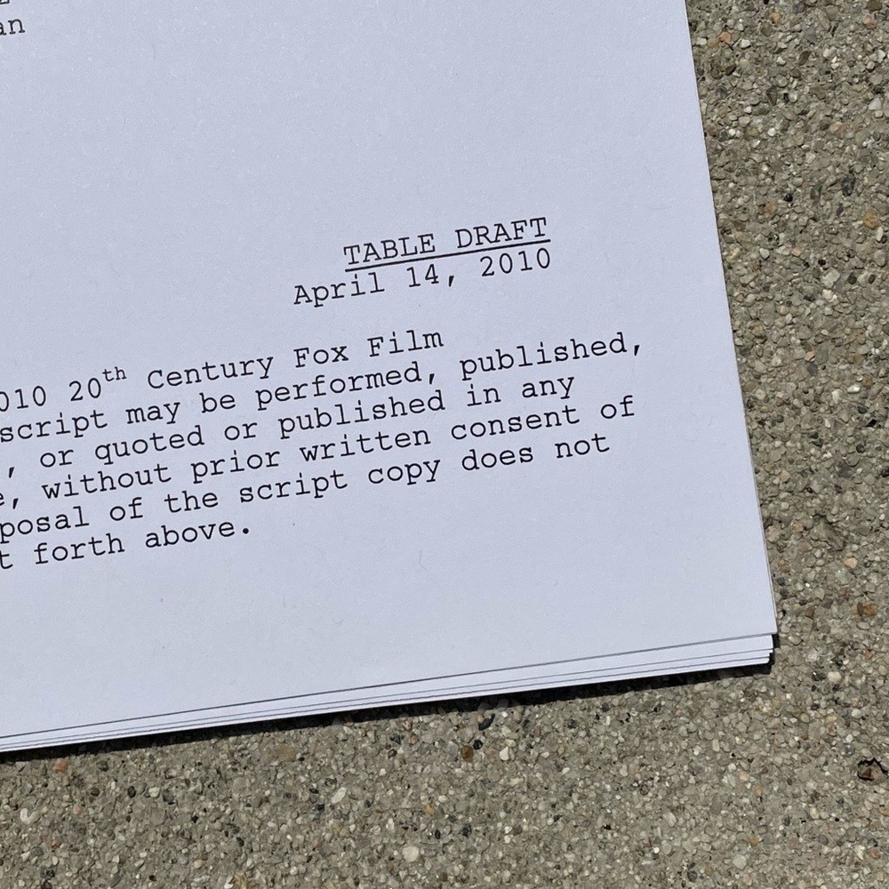 American Dad 2010 Scarlett Getter Production Used Casting Dep Table Draft Script