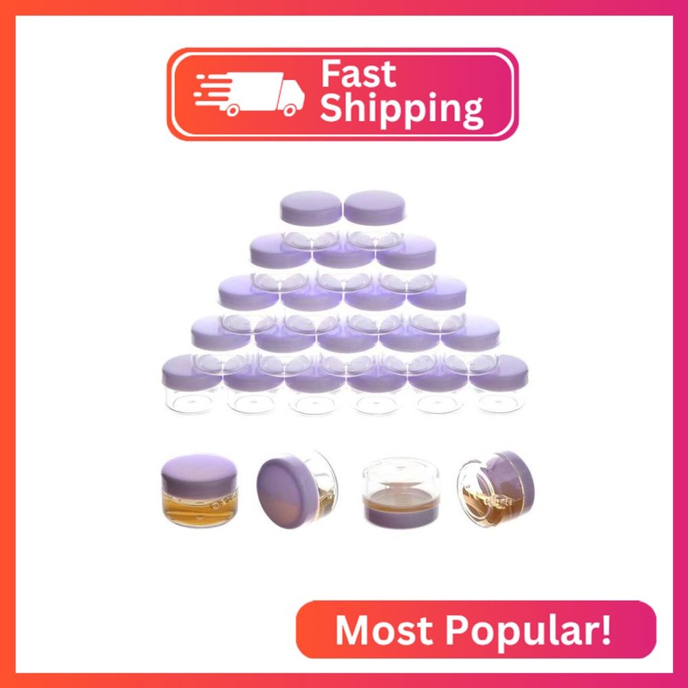 ZEJIA 5 Gram Sample Containers with Lids, Mini Makeup Containers, Empty Plastic
