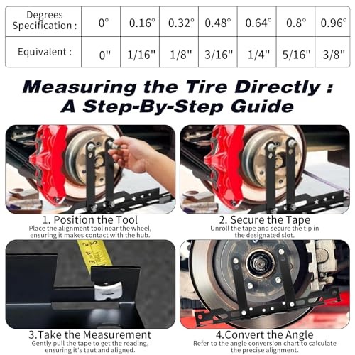 Professional Wheel Alignment Tool Kit 2Pcs, Heavy-Duty Toe Gauge with