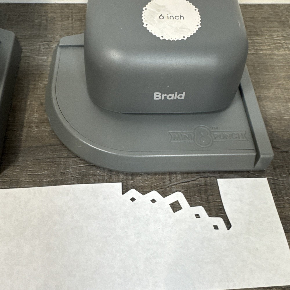 3x We R Memory Keepers Paper Punches Mini 8 Edge Punch Loop, Bracket, Braid 6”