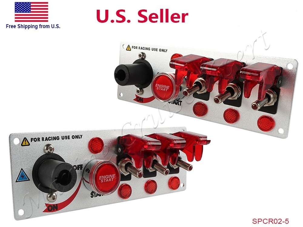 Ignition Racing Car Switch Panel Engine Start Push Button ON OFF LED Toggle 12V