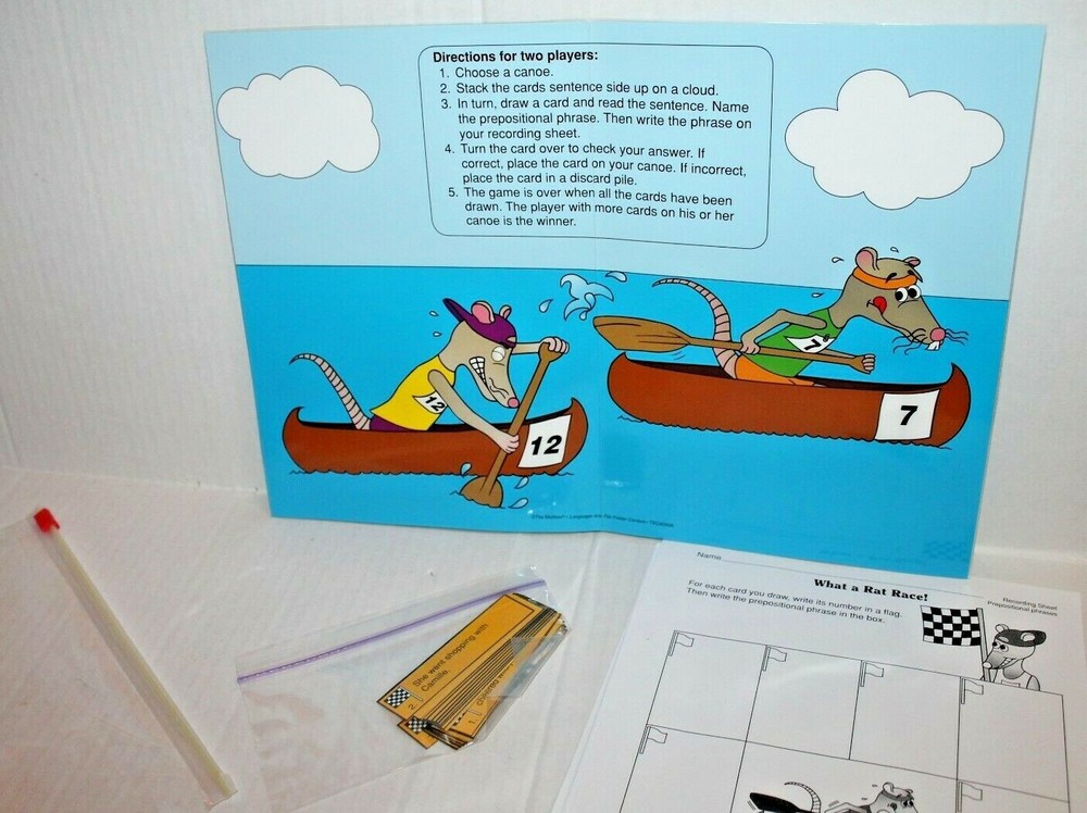 Prepositional Phrases Center Language Arts Folder Game Activity Grades 4-5