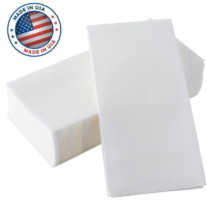 White Linen Feel Like 12x17 Disposable Guest Towels 1-Ply Hand Napkins 100pcs