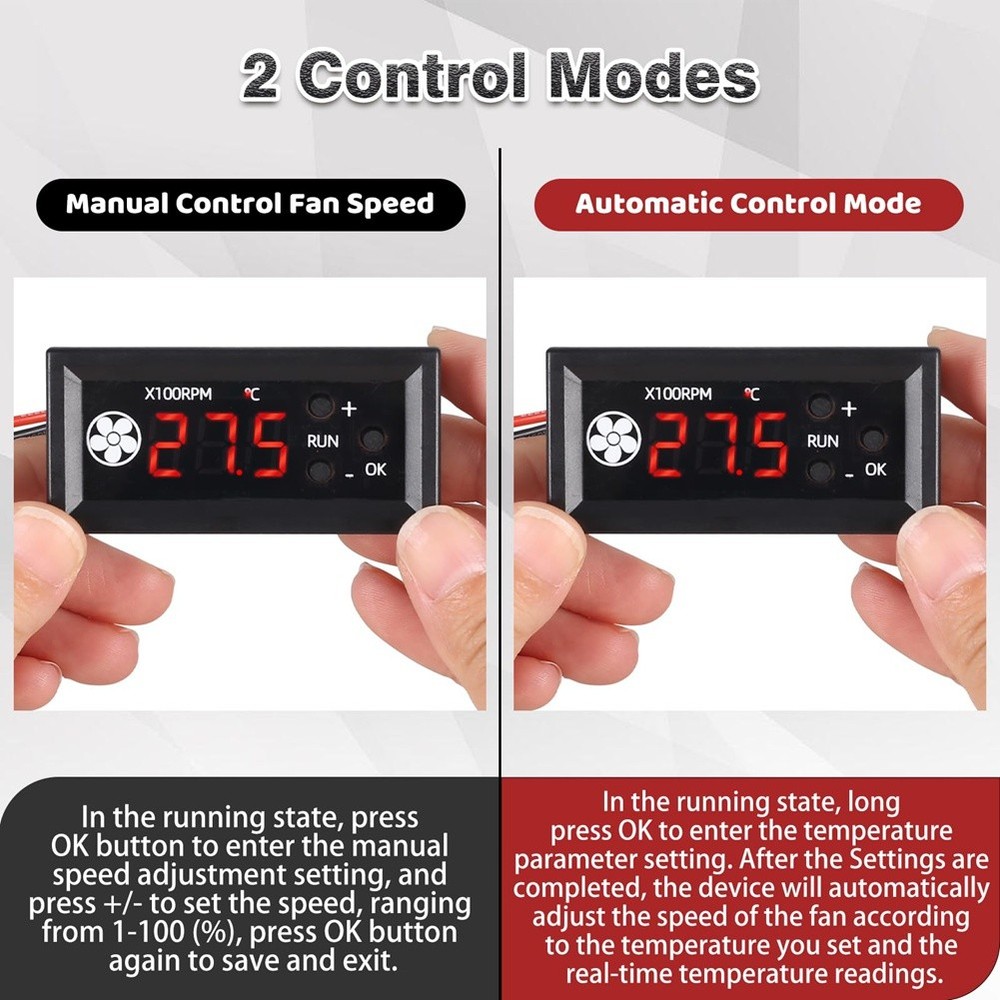 Fan Temperature Controller,DC 12V PWM 4-Wire Fan Speed Controller Module2990