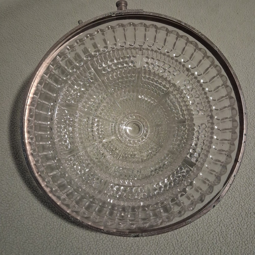 Glass Diffuser w/Retaining Ring Art Deco Flush Mount Pressed Glass OBO