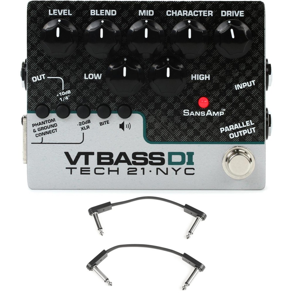 Tech 21 SansAmp VT Bass DI Pedal with EBS Patch Cables