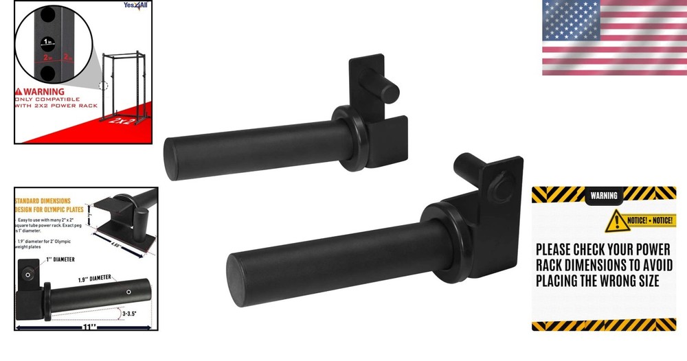 Durable Power Rack Attachments - Easy Lock J-Hooks for Effortless Weight Storage