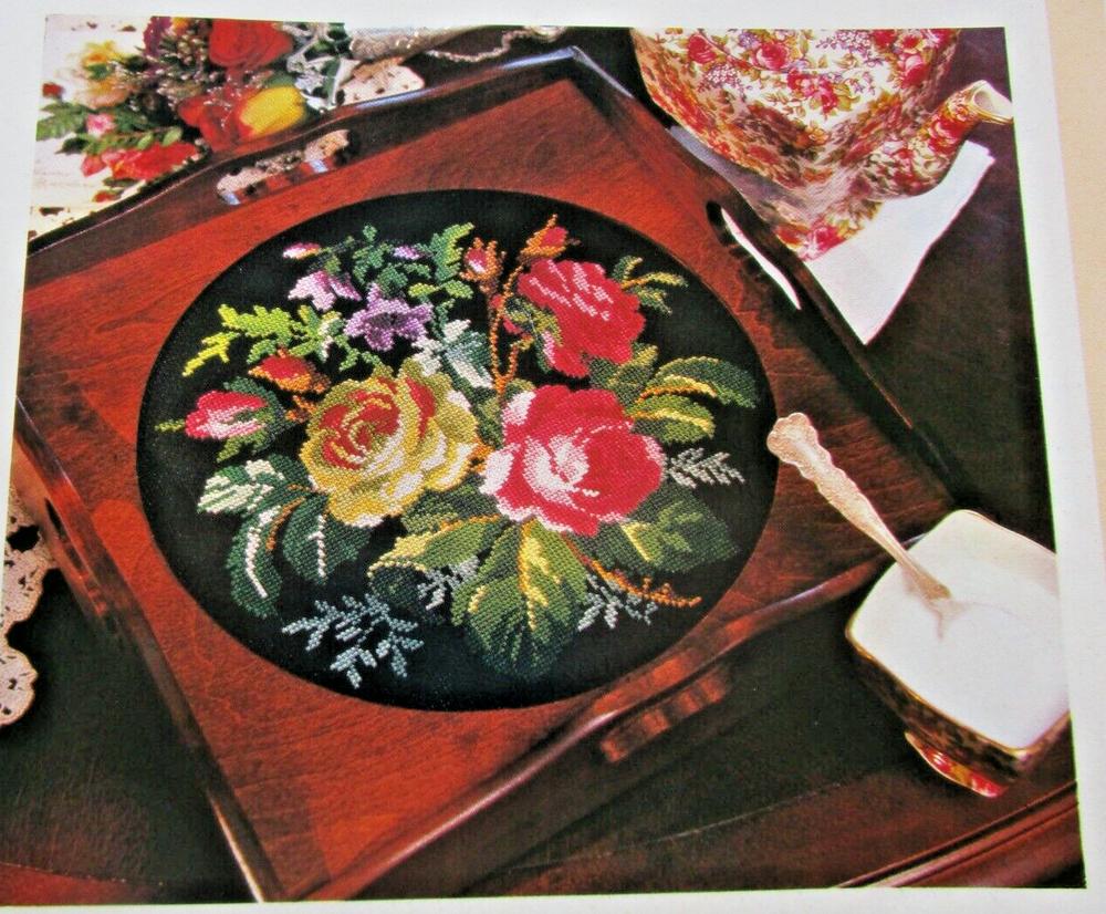 Intertwined Squares Sampler Rose Bouquet Pillow Design CROSS STITCH PATTERNS
