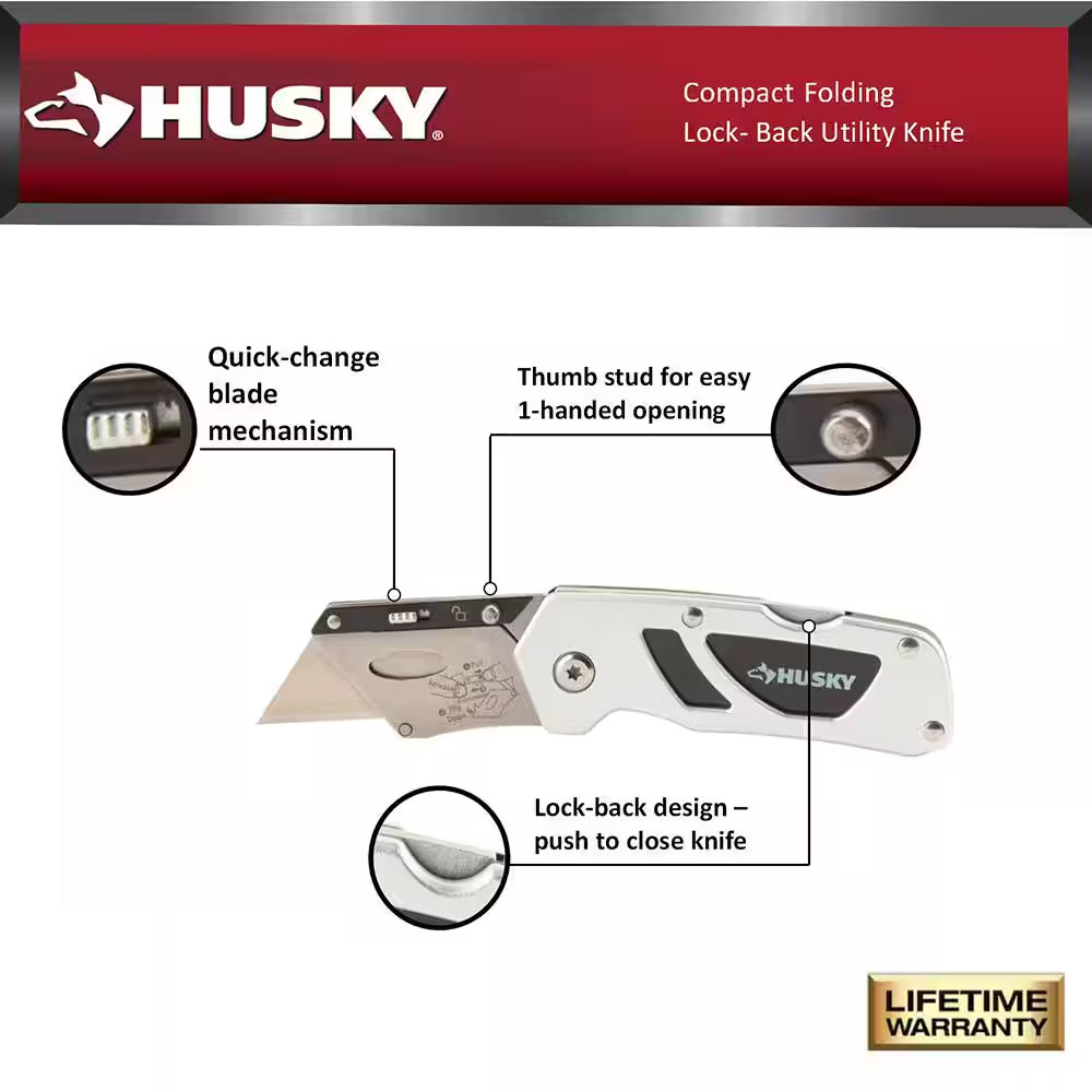 Compact Folding Lock-Back Utility Knife