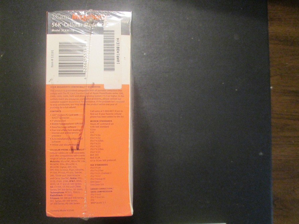 3COM Megahertz 56k Cellular Modem PC Card #3CXM556