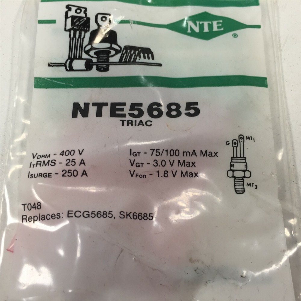 (1) NTE NTE5685 TRIAC, 25 Amp 400V