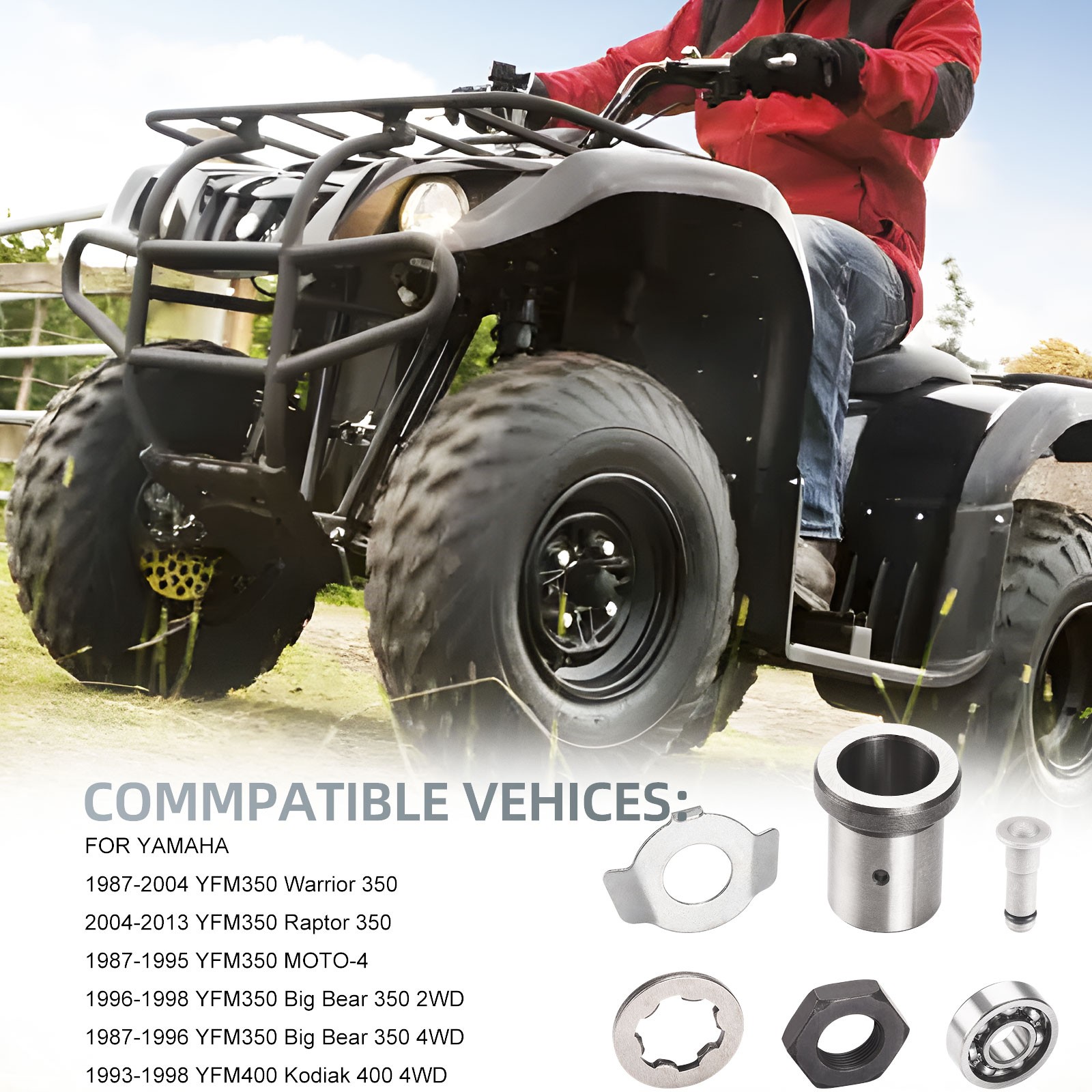 Front Sprocket Lock Nut w/ Washer Fit for Yamaha 1987-2004 Warrior 350 YFM350X