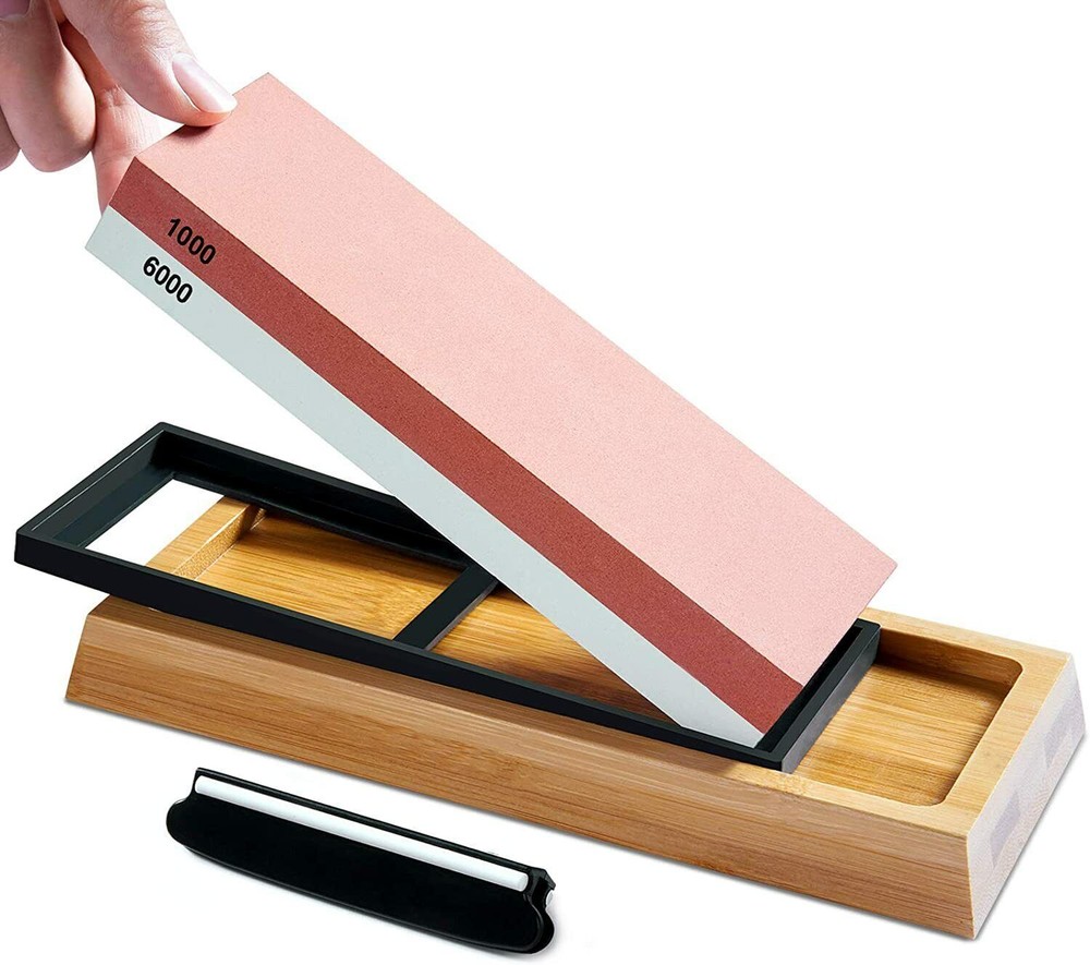 4PCS Knife Sharpening Water Stone 1000/6000 Grit Kitchen Whetstone Sharpener