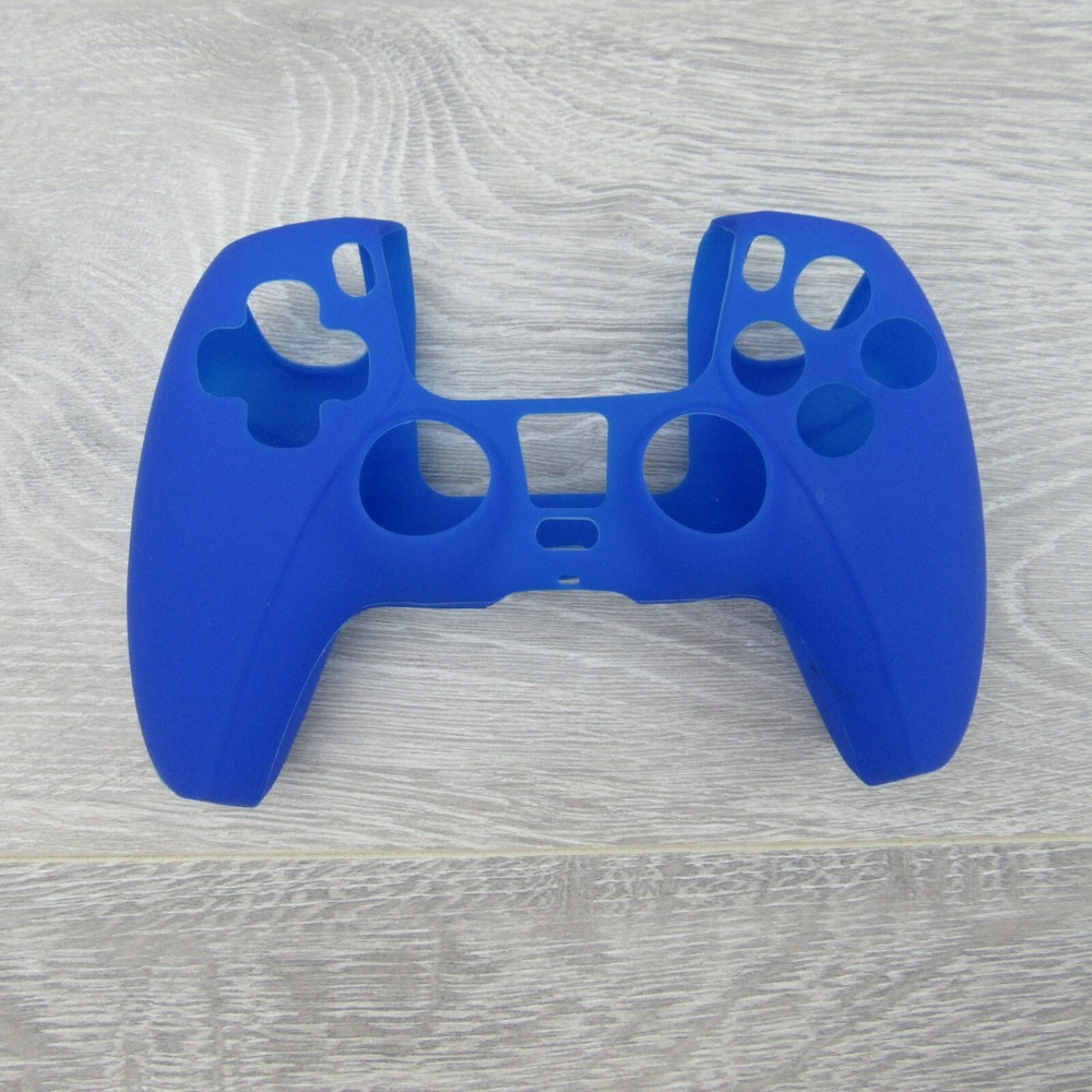Silicone Grip Blue + (8) Multi Thumb Analog Caps For PS5 Controller Accessories