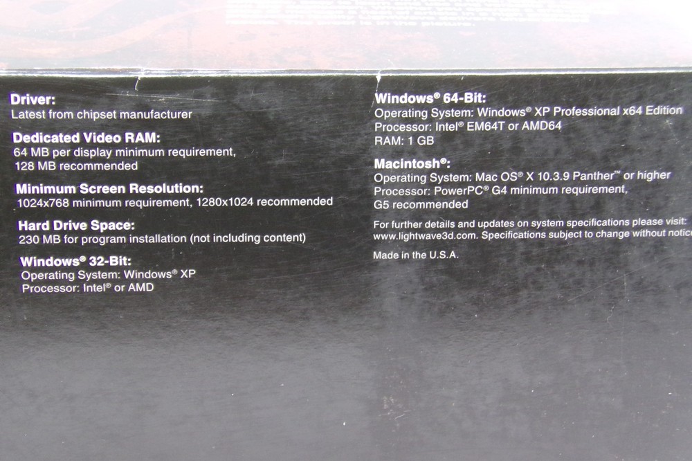 Ultra Rare Lightwave 3D Version 9 Computer Graphics Software Bundle (No USB)