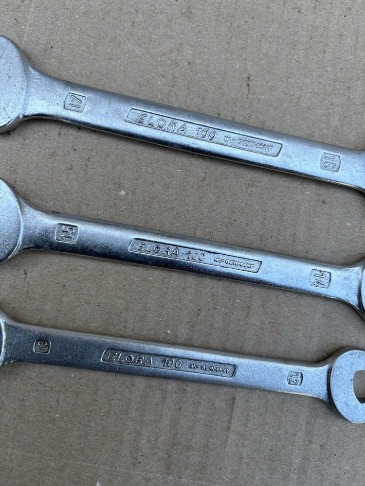 Set 3 X Elora Open End Spanners, MM Sizes,West Germany