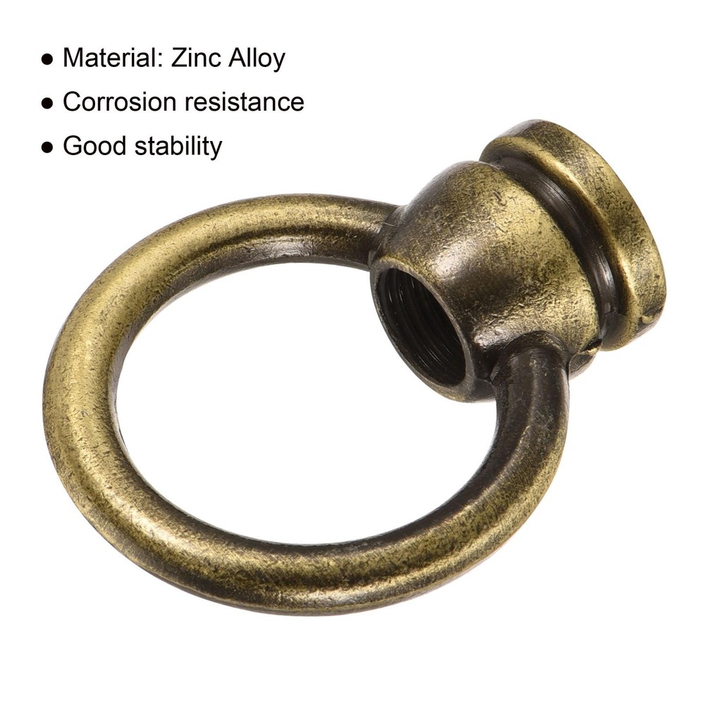 2pcs Eye Nut 15kg Max Load 36x43mm M10 Thread Ring Shape Female Loop Bronze