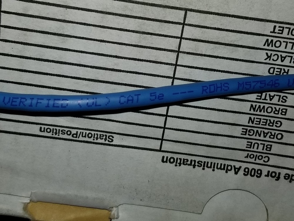 Belden Mohawk M57546 24/4P CAT5e LAN UTP Networking Cable Plenum Blue /100ft