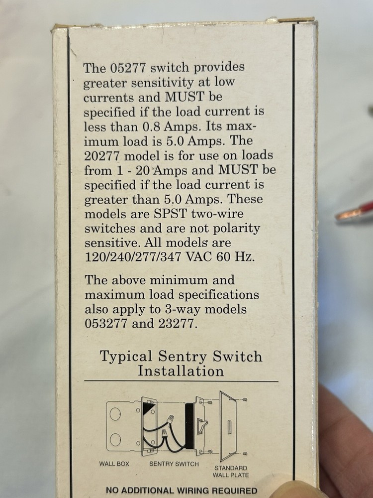 Sentry LLC Sentry Switch SS Clear Toggle #23277