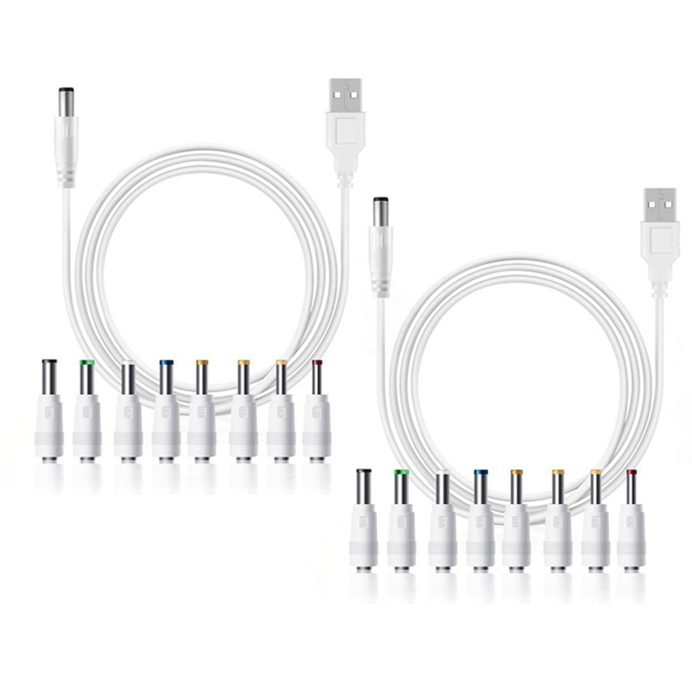 DC Power Cable with 8 Adaptable Connectors for Various Electronic Devices