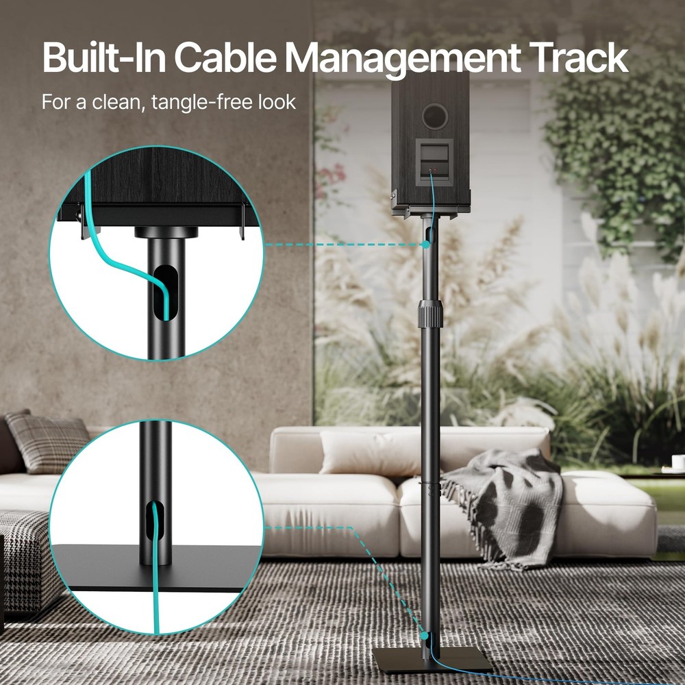 Height-Adjustable Speaker Stands Pair,11LBS Capacity,Height Adjustable from 3...