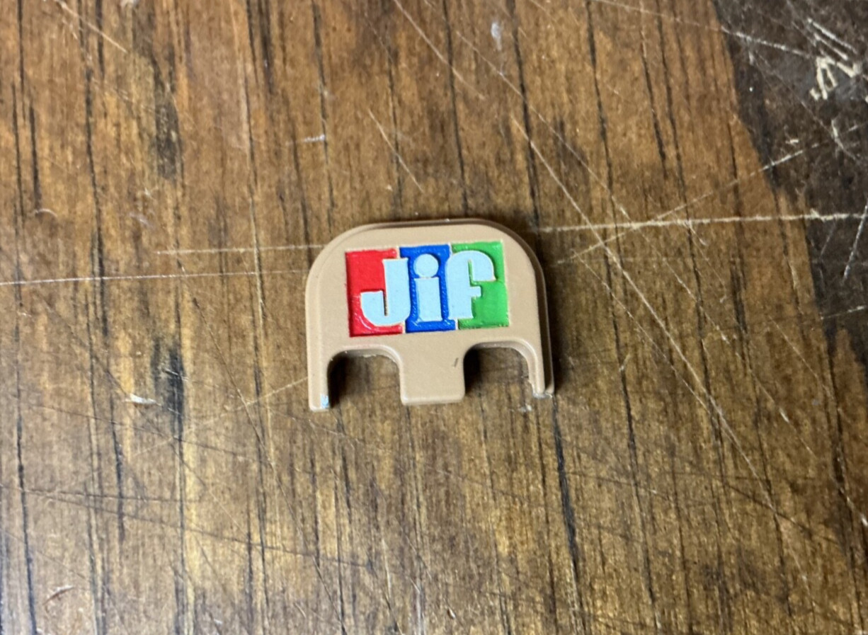 "JIF Peanut Butter" Custom Back Plate for Glock 19, 17 Gen 1-5 Aluminum Engraved