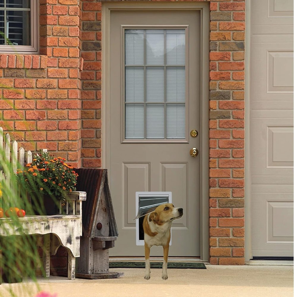 Versatile Telescoping Plastic Pet Door for Medium Breeds - Easy Installation
