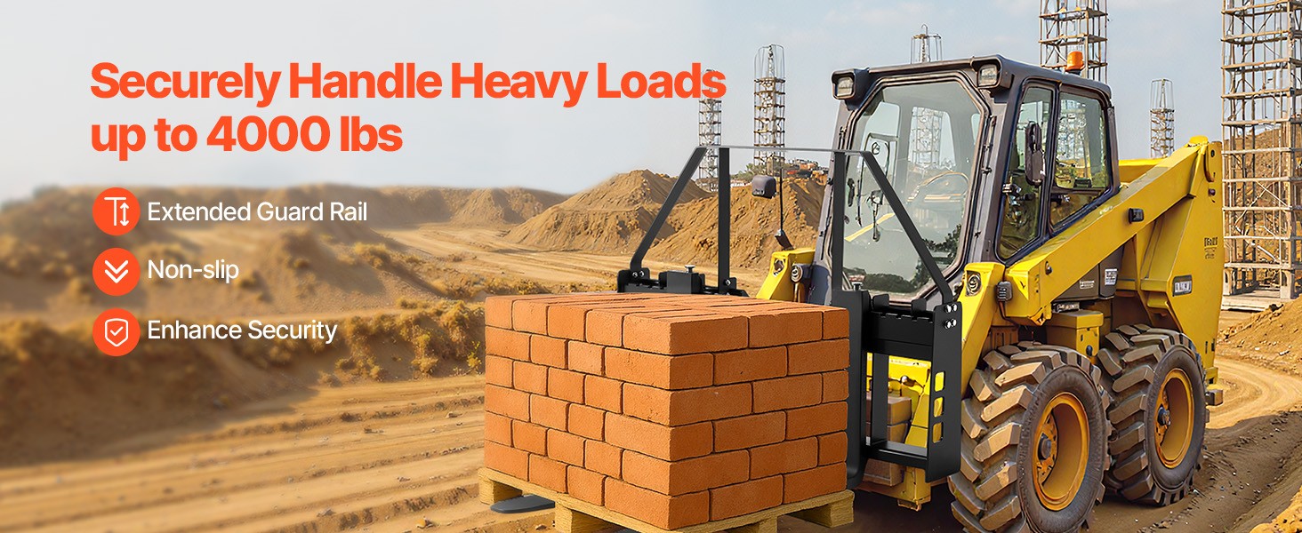 Uimoso Pallet Fork Frame Attachment with 42-Inch Forks, 4000 lbs Capacity