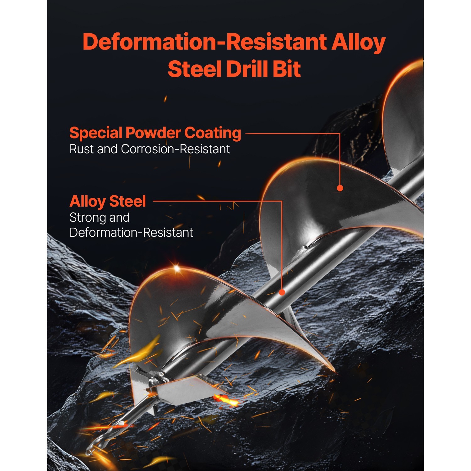 1500W Electric Post Hole Digger 5.71" Earth Auger Bit+Extension Rod Quick Digger