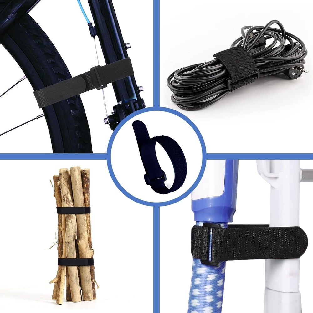 Reusable Cinch Straps - 12" Multipurpose Hook & Loop Strap Pack