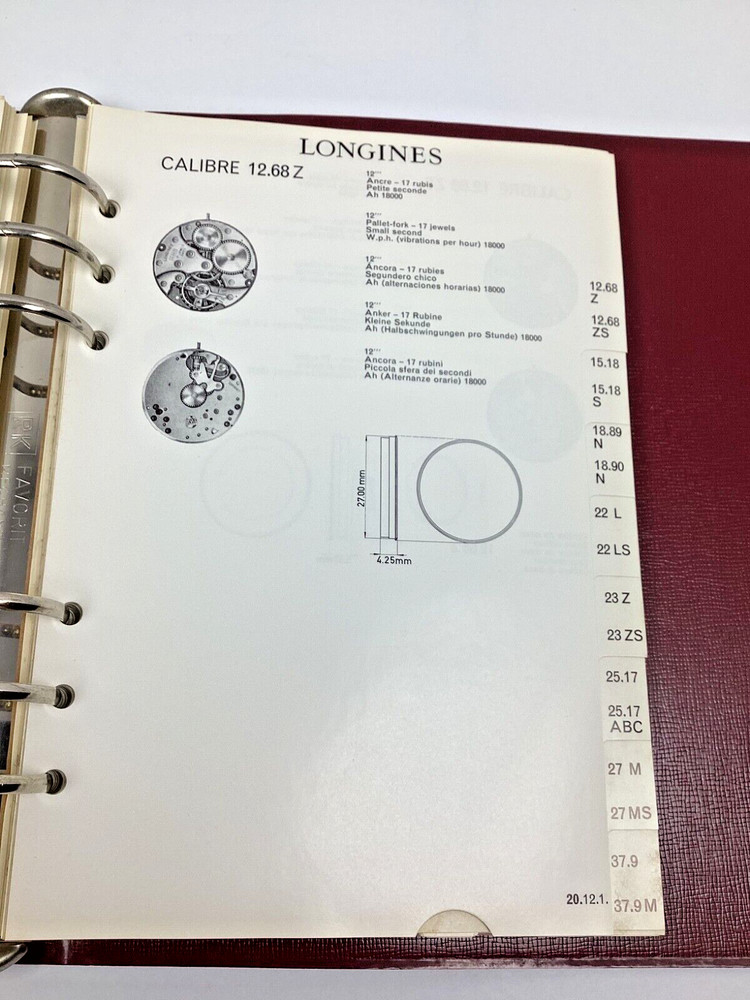 Longines #10 Technical Caliber Dictionary Parts Watch Technical Document