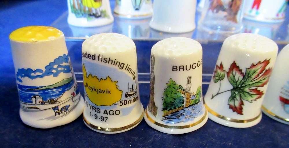 14 x Mixed Collectors Thimbles Different Designs & Styles