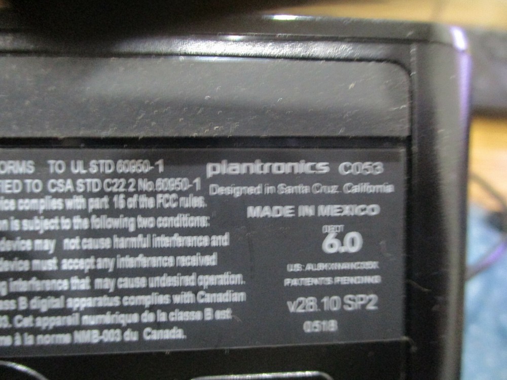 Plantronics Model: C053 Charging Base (Only) with AC Adapter