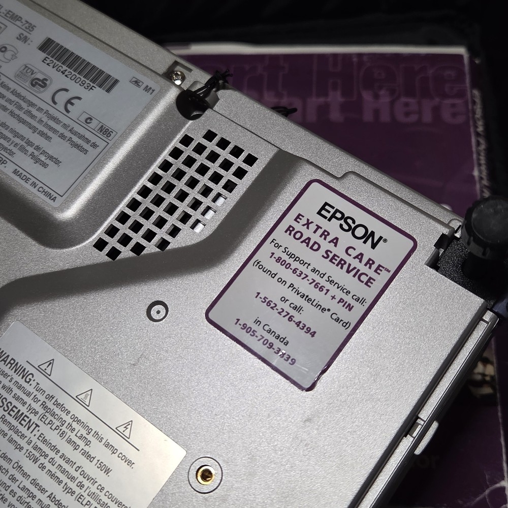 Epson PowerLite 735C LCD Projector W/ Software Cables Remote Case Device Tested