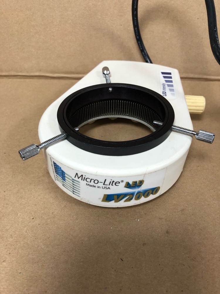 Micro-Lite LV2000 LED Microscope Ring Illuminator, ID: 2.35" (TESTED)