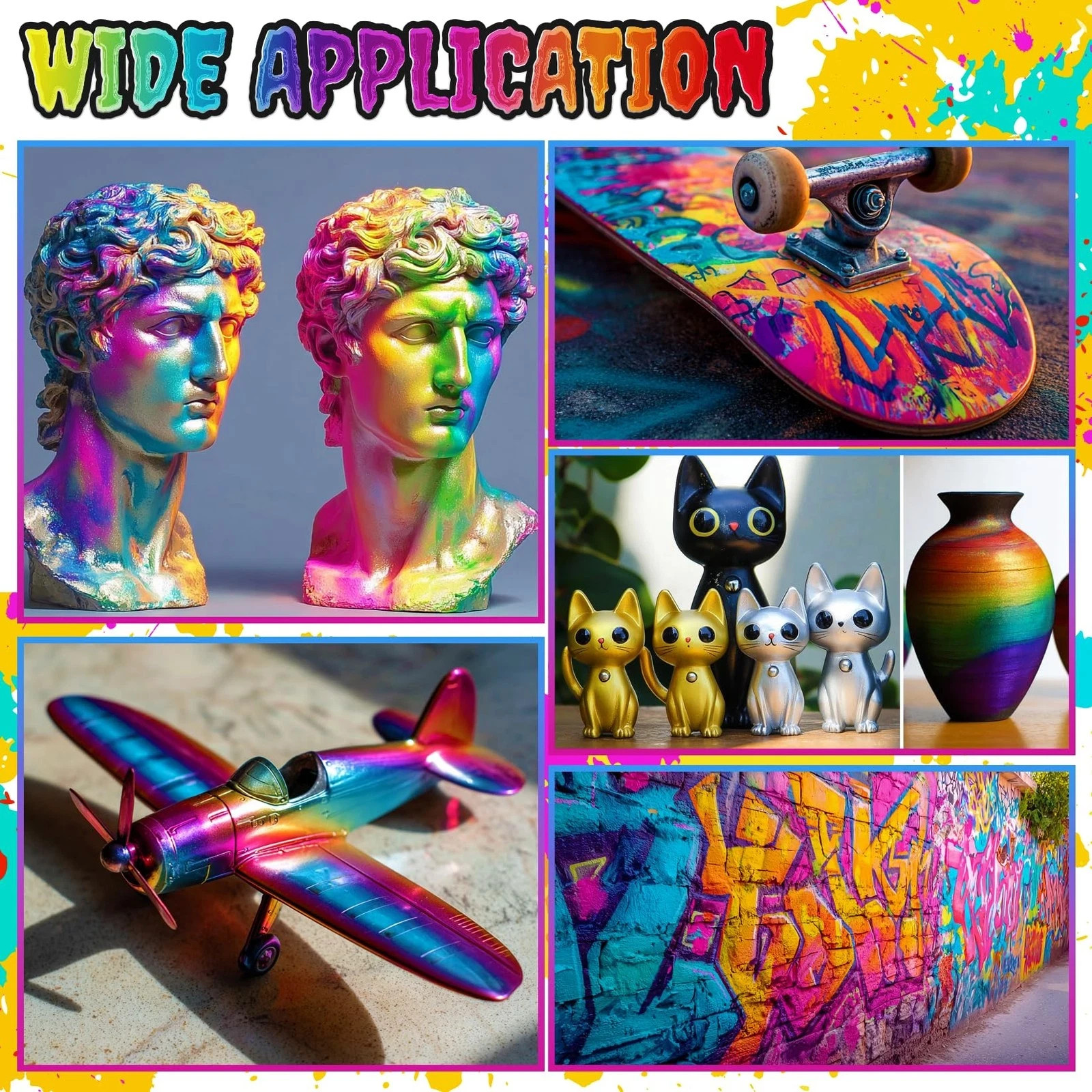 Airbrush Paint - 54 Colors with 2 Airbrush Thinners, Ready to Spray Air Brush