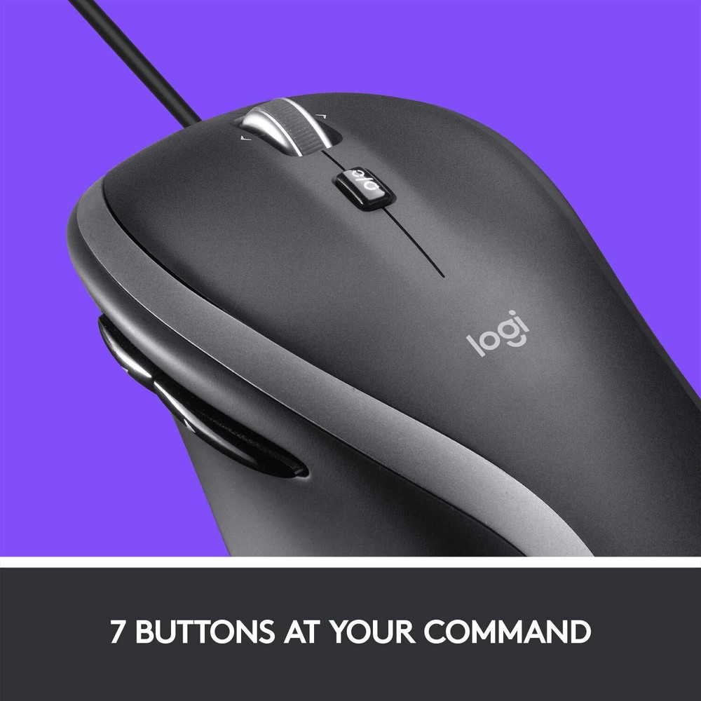 Logitech M500s Advanced Corded Mouse with Advanced Hyper-fast Scrolling & Tilt,