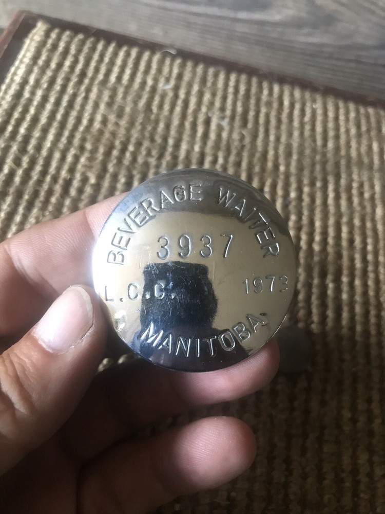 Vintage Beverage Waiter’s Manitoba Badge