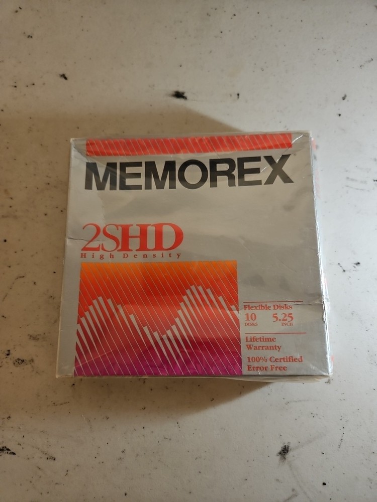 Memorex 2SHD High Density 5.25" Floppy Disk 10 Pack -Sealed & NEW!
