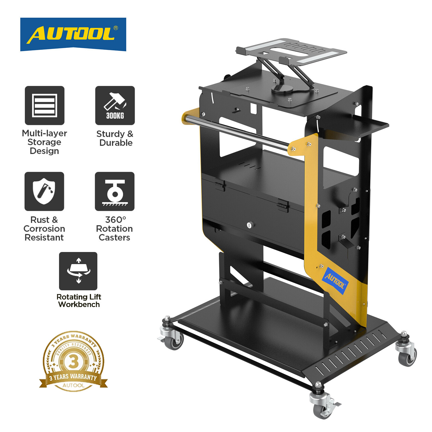 Automotive Service Tool Cart Car Repair Diagnostic Cart Safety locks Rotary lift