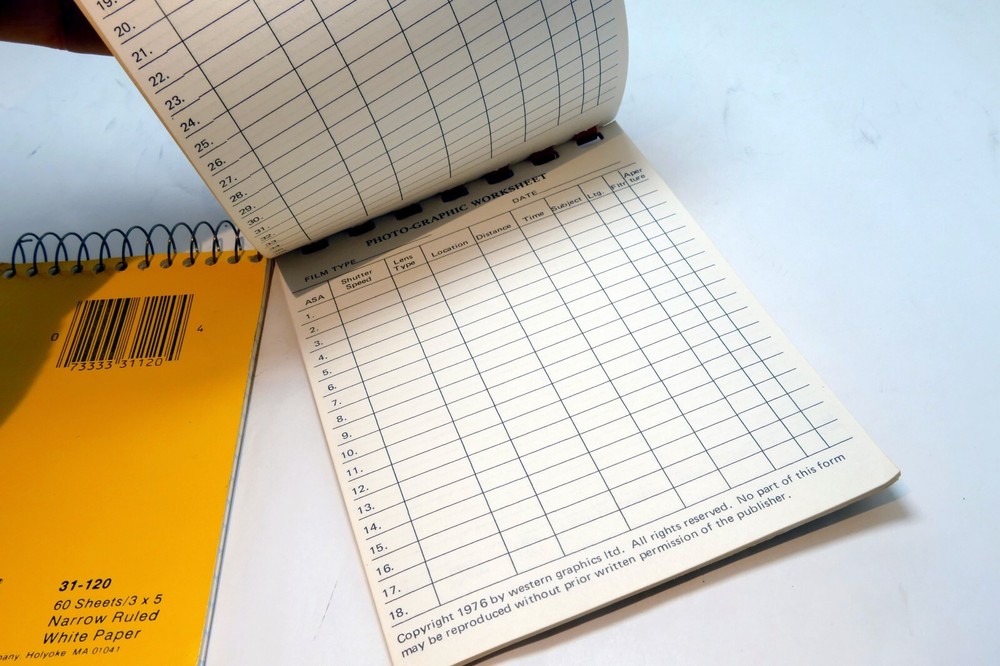 Photo-Graphic worksheet 4X5" notebook notes