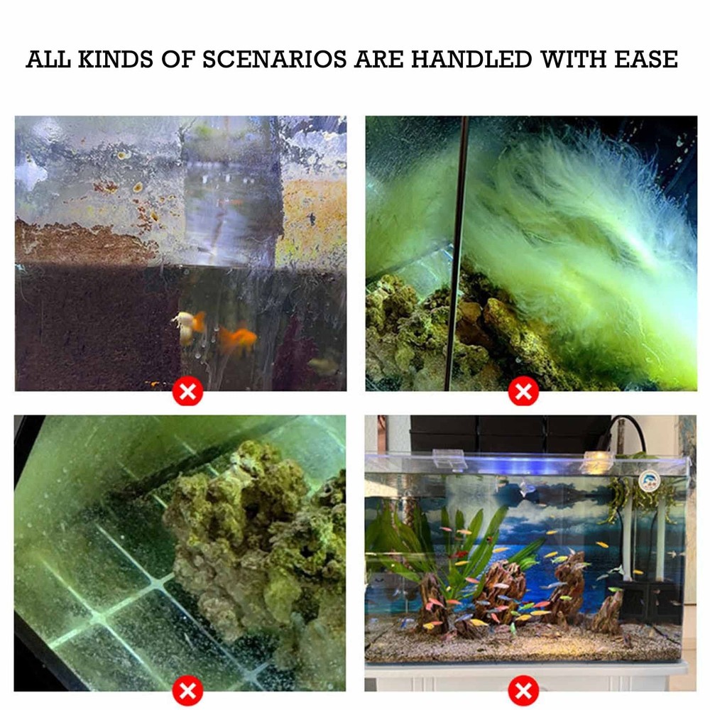 Fish Tank Cleaning Sponge Brush Aquarium Algae Scraper Scrubber 2 Pack