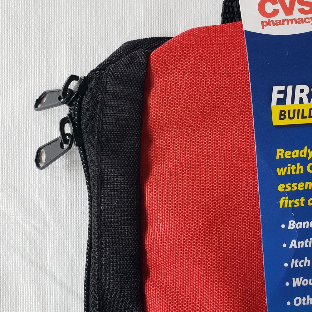 CVS First Aid Kit Case Red Empty Case 7.5 x 6 Inches