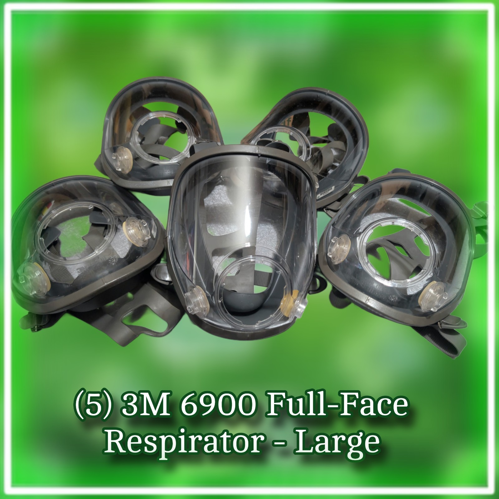 Lot Of 5 3M 6900 Full-Face Respirator Masks- Large No Filters/Valves/Center Adpt