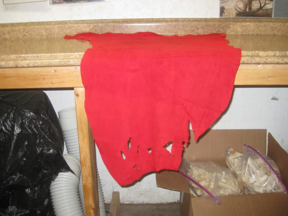 Red Suede Deer Leather #0006667 Row HH