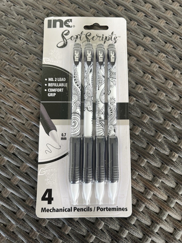 Four Pack Inc. Soft Scripts No. 2 Lead Refillable Mechanical Pencils