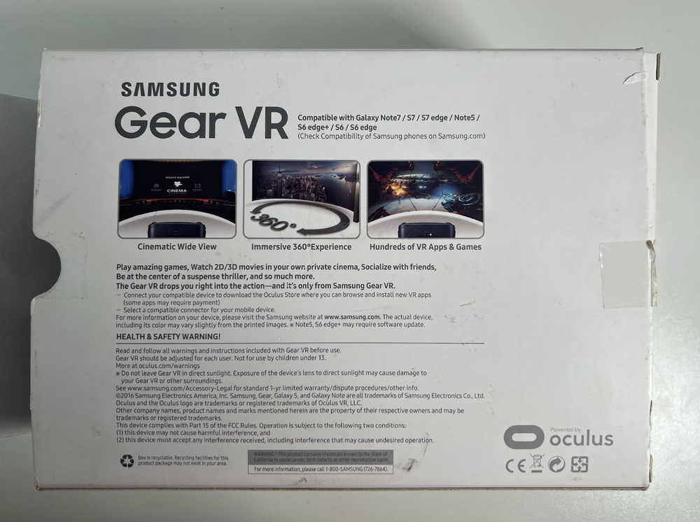 Samsung Gear VR Oculus Headset SM-R323