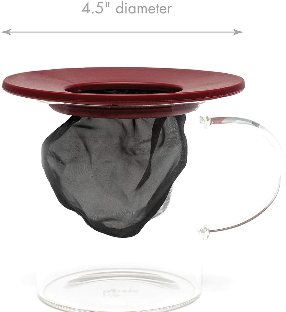 Primula Reusable Fine Mesh Filter Pour Over Maker Portable Coffee Brew Buddy,Red