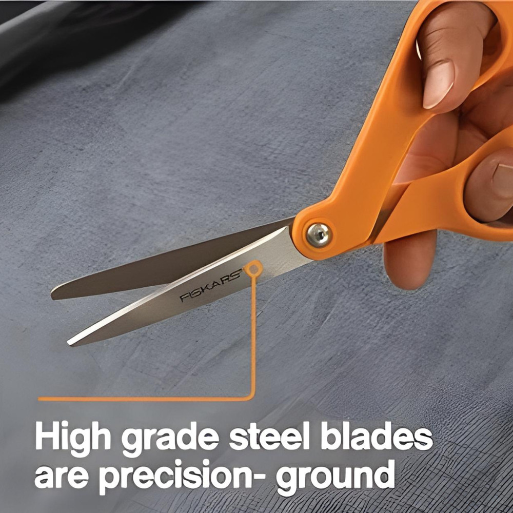 Fiskars 2 Pairs Scissors Set, Genuine 5" Micro Tip & 8" Stainless Steel Scissors