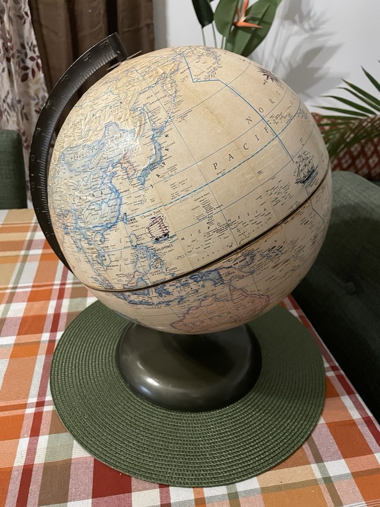 Vtg. RAND McNALLY TERRESTRIAL 12" WORLD GLOBE